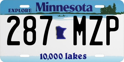 MN license plate 287MZP