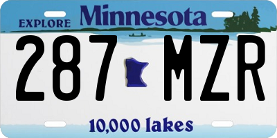 MN license plate 287MZR