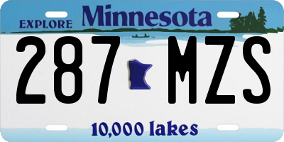 MN license plate 287MZS