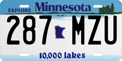 MN license plate 287MZU