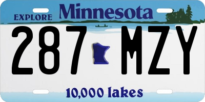 MN license plate 287MZY