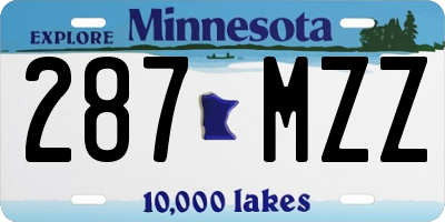 MN license plate 287MZZ