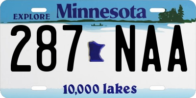 MN license plate 287NAA