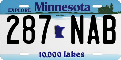 MN license plate 287NAB