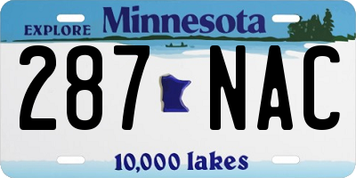 MN license plate 287NAC