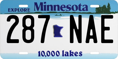 MN license plate 287NAE