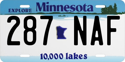 MN license plate 287NAF