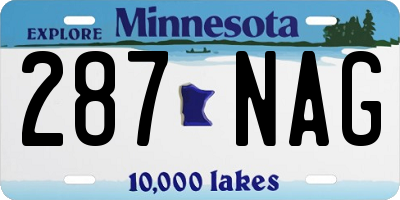 MN license plate 287NAG