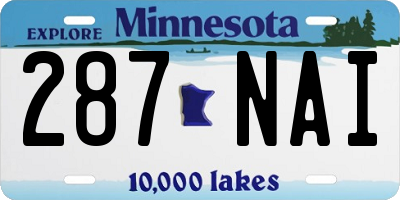 MN license plate 287NAI