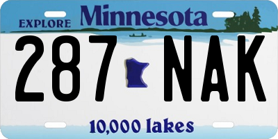 MN license plate 287NAK