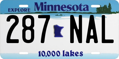 MN license plate 287NAL