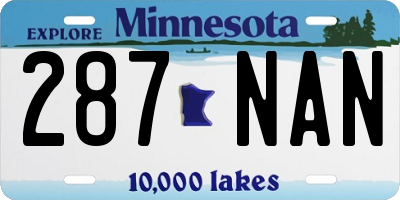 MN license plate 287NAN