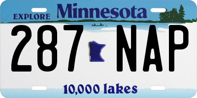 MN license plate 287NAP