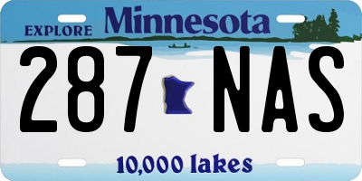 MN license plate 287NAS