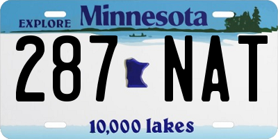 MN license plate 287NAT