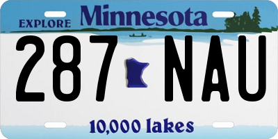 MN license plate 287NAU