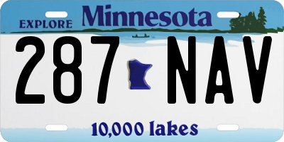 MN license plate 287NAV