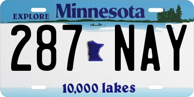 MN license plate 287NAY
