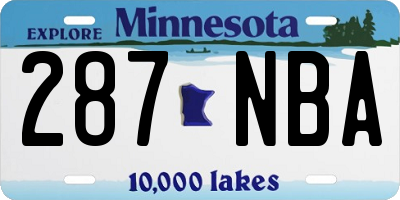 MN license plate 287NBA