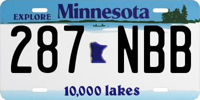 MN license plate 287NBB
