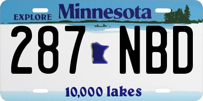 MN license plate 287NBD