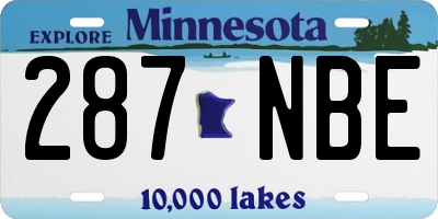 MN license plate 287NBE