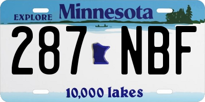 MN license plate 287NBF