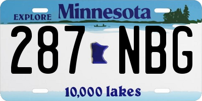MN license plate 287NBG