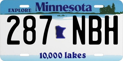 MN license plate 287NBH