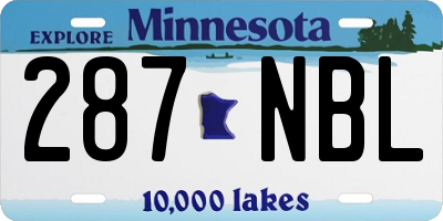 MN license plate 287NBL