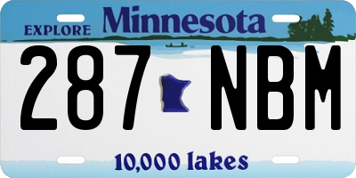 MN license plate 287NBM