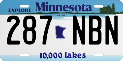 MN license plate 287NBN