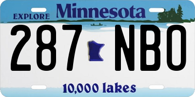 MN license plate 287NBO