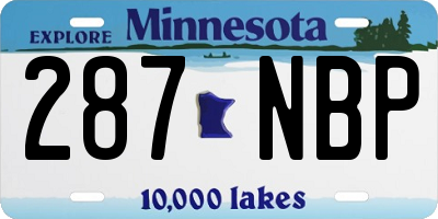 MN license plate 287NBP