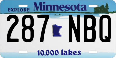 MN license plate 287NBQ