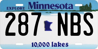 MN license plate 287NBS