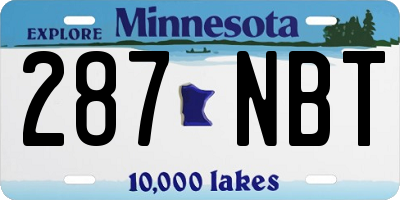 MN license plate 287NBT