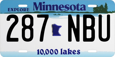 MN license plate 287NBU