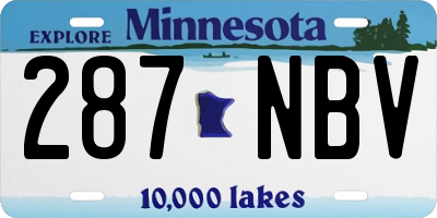 MN license plate 287NBV