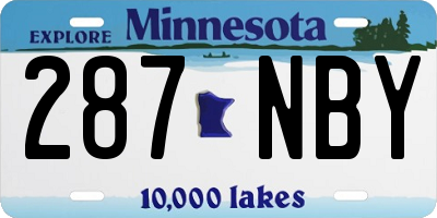 MN license plate 287NBY