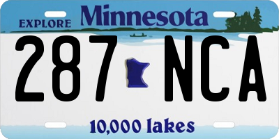 MN license plate 287NCA