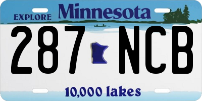 MN license plate 287NCB