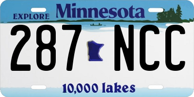 MN license plate 287NCC