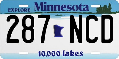 MN license plate 287NCD