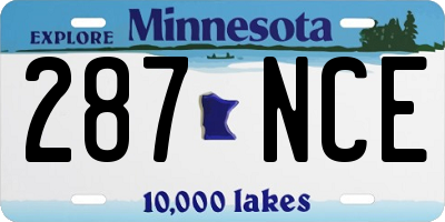MN license plate 287NCE