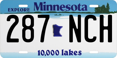 MN license plate 287NCH