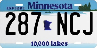 MN license plate 287NCJ
