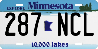 MN license plate 287NCL