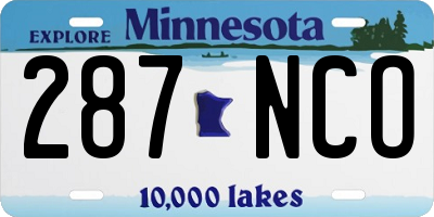 MN license plate 287NCO