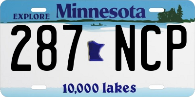 MN license plate 287NCP